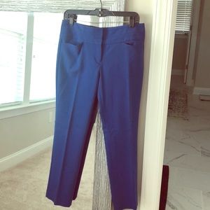 Cobalt blue short length ankle work pants